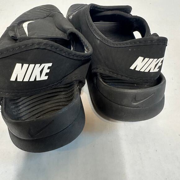 Nike Size Kid 6Y Kid Logo Sunray Adjust Sandal Flip Flop Black Hook Loop Closure - Picture 3 of 9